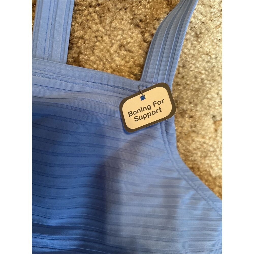 NEW women’s size 3X Time and Tru Sky Blue swim top With Boning For‎ Support - Picture 4 of 6